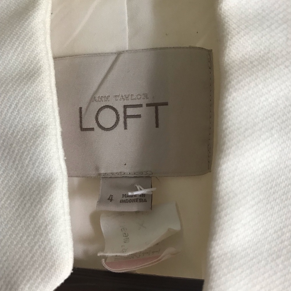 Loft Sharp White Collarless Blazer - image 2